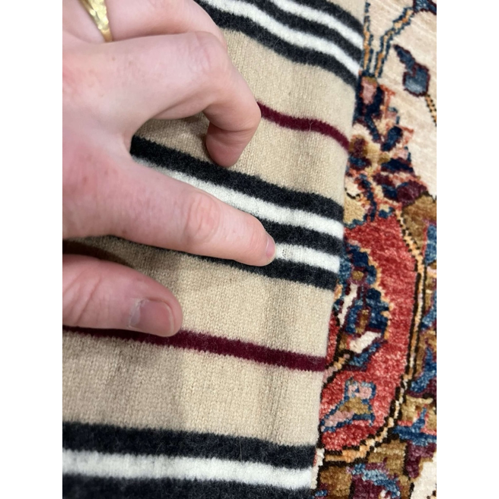 Vintage Quiet Luxury Burberry Pure Lambswool Beige Stripe Scarf - Picture 5 of 8